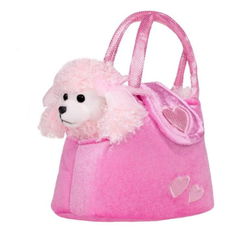PLAYTO - Dětská plyšová hračka Pejsek v kabelce růžová