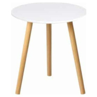 Tempo Kondela Příruční stolek PAMINO - bílá / přírodní + kupón KONDELA10 na okamžitou slevu 3% (