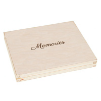 FK Dřevěná krabička na dárek nebo fotografie 10x15 s gravírováním MEMORIES - 22x18x3 cm, Přírodn