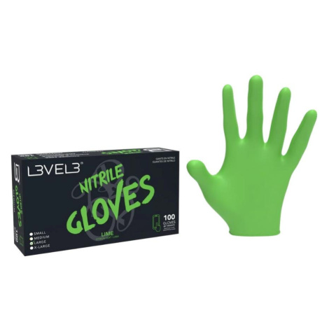 L3VEL3 Nitrile Gloves Lime L 100 ks