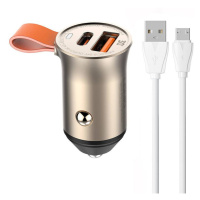 LDNIO C509Q USB, USB-C 30W nabíječka do auta + kabel MicroUSB