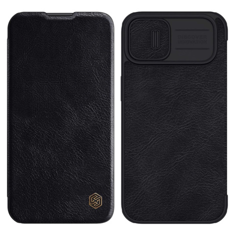 Nillkin Qin Leather Pro Case iPhone 14 Plus kryt fotoaparátu pouzdro flip kryt černá