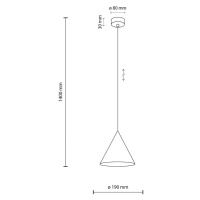 TK Lighting Závěsné svítidlo Cono, bílé, Ø 19 cm, ocel, jednoplamenné