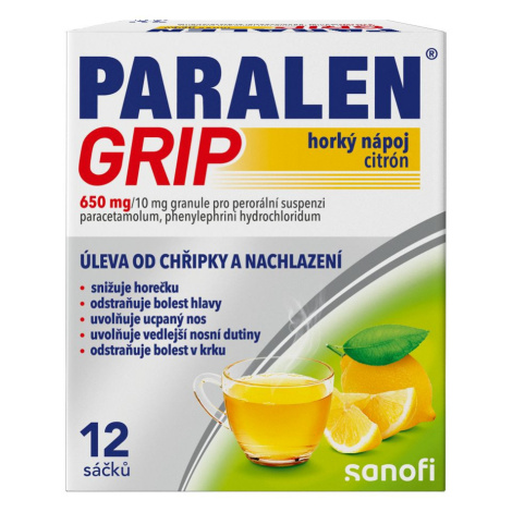 Paralen Grip Horký nápoj citrón 12 sáčků