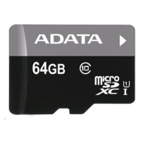 ADATA MicroSDXC karta 64GB Premier UHS-I Class 10 + SD adaptér