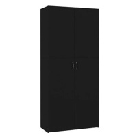 Botník černý 80 x 35,5 x 180 cm dřevotříska, 800289