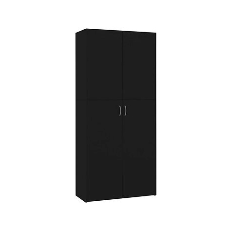Botník černý 80 x 35,5 x 180 cm dřevotříska, 800289 SHUMEE