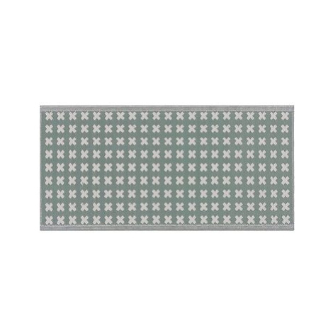 Zelený venkovní koberec s geometrickým vzorem 90 x 180 cm ROHTAK , 204619 BELIANI