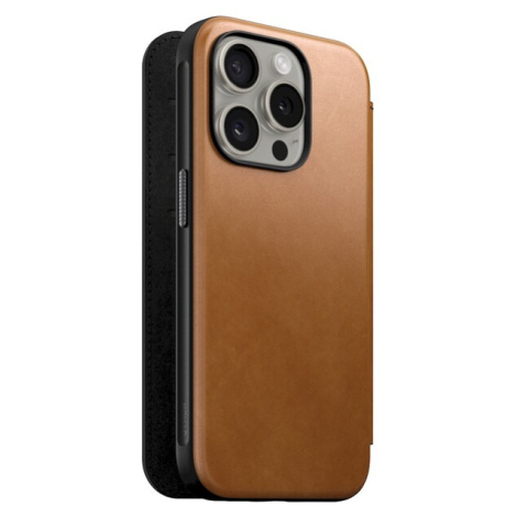 Nomad Modern Leather Folio iPhone 15 Pro english tan