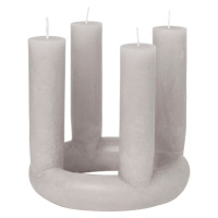 Kulatý adventní svícen 4 svíčky průměr 20 cm Broste LUCILLE - šedý
