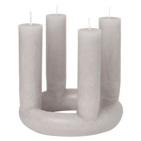 Kulatý adventní svícen 4 svíčky průměr 20 cm Broste LUCILLE - šedý Broste Copenhagen