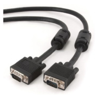 Kabel CABLEXPERT CC-PPVGA-15M-B přípojný k mon  15M/15M VGA 15m stíněný extra, ferrity BLACK