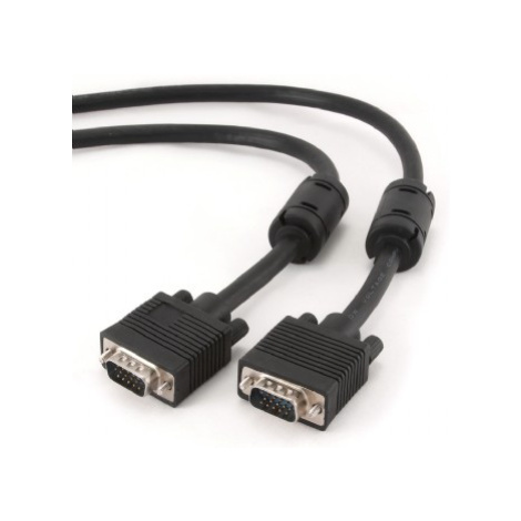 Kabel CABLEXPERT CC-PPVGA-15M-B přípojný k mon  15M/15M VGA 15m stíněný extra, ferrity BLACK