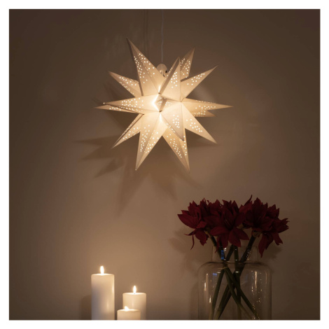 Konstsmide Christmas LED dekorační papírová hvězda 3D bílá, stmívatelná Konstmide