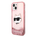 Karl Lagerfeld KLHCP14MLNCHCP hard silikonové pouzdro iPhone 14 PLUS 6.7" pink Glitter Choupette