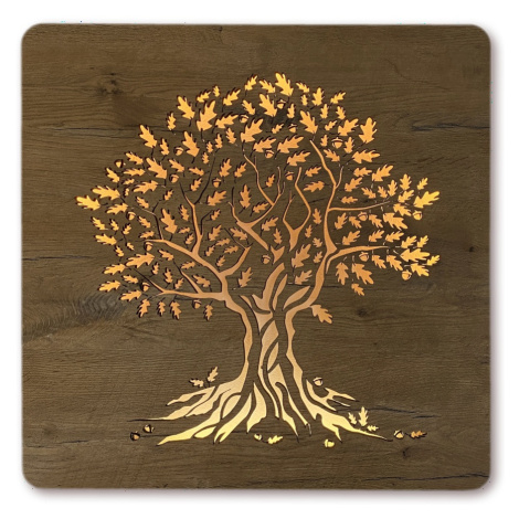 Li-Go "Dub" světelný obraz s baterií 42x42 cm včetně dálkového ovládání provedení povrchu: černá