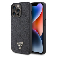 Guess PU 4G Strass Triangle Metal Logo kryt iPhone 15 Pro Max černý