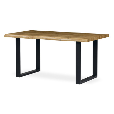 Jídelní stůl, 160x90x77 cm, MDF deska, 3D dekor divoký dub, kov, černý lak Autronic