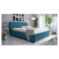 Eka Čalouněná postel LUXURIOUS 120x200 cm Barva látky Trinity: (2313) Modrá, Úložný prostor: S k