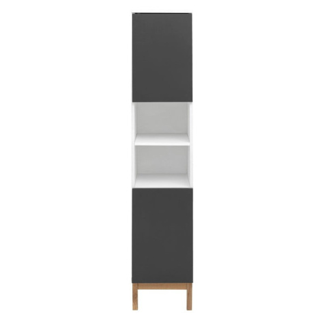 Bílo-černá vysoká koupelnová skříňka 30x161 cm Mirza - Støraa