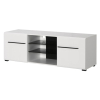 Televizní stolek s osvětlením heber - bílý/černý