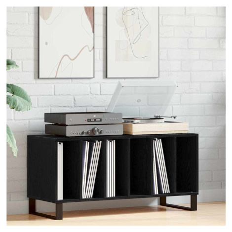 vidaXL Skříň na gramofonové desky s policí Černý dub 100 x 38 x 48 cm