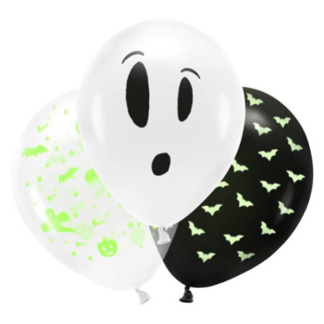 Halloween  BOO - Balónky svíticí ve tmě 27 cm 3 ks PartyDeco