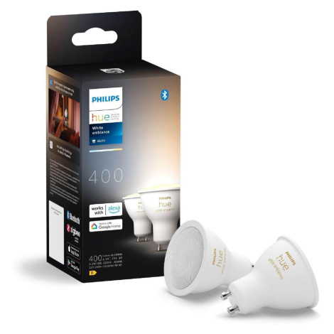 Philips Hue WA sada 2x žárovka LED GU10 4,2W 400lm 2200-6500K CRI80 IP20