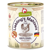 GranataPet Liebling's Mahlzeit 6 x 800 g - Drůbež PUR