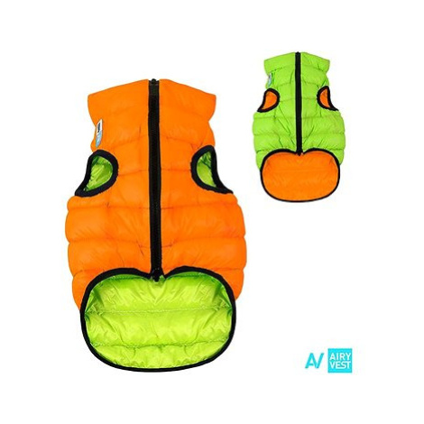 AiryVest bunda pro psy oranžová/zelená S 40