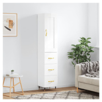 vidaXL Skříň highboard bílá s vysokým leskem 34,5x34x180 cm kompozit