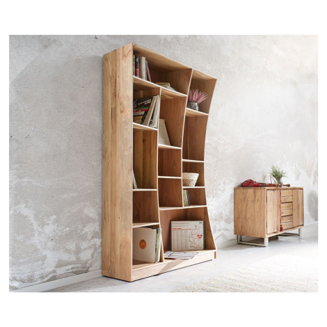 DELIFE Nástěnný regál Live-Edge 120 cm akácie přírodní levý