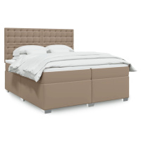 vidaXL Box spring postel s matrací cappuccino 200 x 200 cm umělá kůže