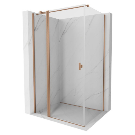 MEXEN/S Mist T sprchový kout dveře křídlové 115 x 85, transparent, měď kartáčovaná 8A4T-115-085-