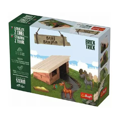 Stavějte z cihel Stáj stavebnice Brick Trick v krabici 28x21x7cm Trefl