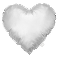 Cotton & Sweets Lesklý polštář srdce stříbrná 42x26cm