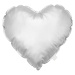 Cotton &amp; Sweets Lesklý polštář srdce stříbrná 42x26cm