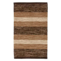 Hnědo-béžový bavlněný koberec Webtappeti Happy, 55 x 140 cm