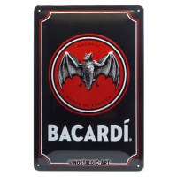 Plechová cedule Bacardi - Black Logo, 20 x 30 cm