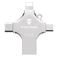 Viking USB Flash Disk 16GB 4v1 stříbrný