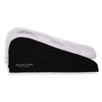 Revolution Haircare Microfibre Hair Wrap Black/White péče o vlasy 2 ks