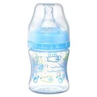 BabyOno BabyOno Antikoliková lahvička se širokým hrdlem, 120ml - modrá