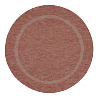 Šňůrkový koberec Relax ramka červený, kruh