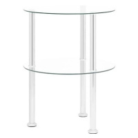 2patrový odkládací stolek průhledný 38 cm tvrzené sklo