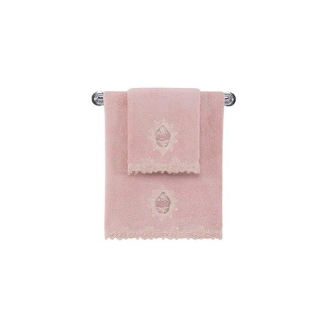 Soft Cotton Ručník Destan s krajkou 50 × 100 cm, starorůžová