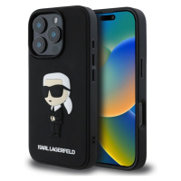 Karl Lagerfeld 3D Rubber Ikonik kryt pro iPhone 16 Pro Max černý