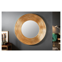 Estila Art-deco designové kulaté nástěnné zrcadlo Reondel v rámu zlaté barvy 100cm
