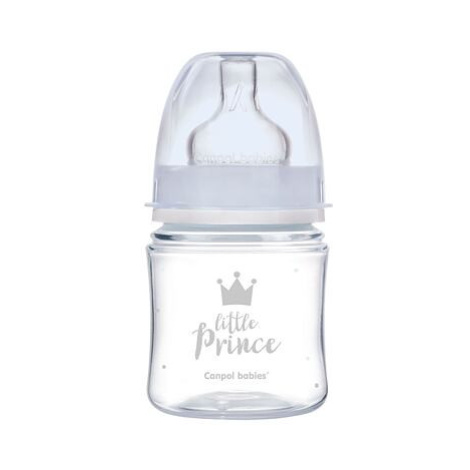 Canpol babies Lahev se širokým hrdlem ROYAL BABY 120ml modrá