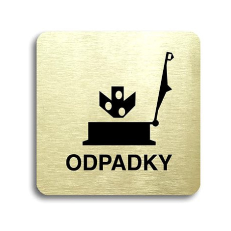 Accept Piktogram "odpadky" (80 × 80 mm) (zlatá tabulka - černý tisk bez rámečku)