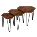 tectake 404734 odkládací stolek torquay – set - Industriální dřevo tmavé, rustikální - Industriá